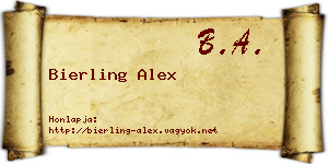 Bierling Alex névjegykártya