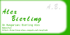 alex bierling business card